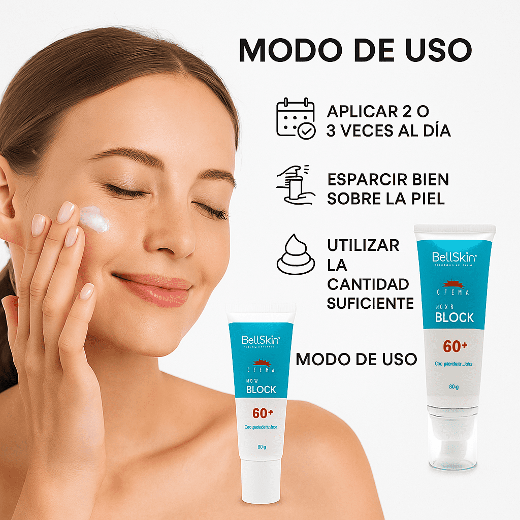 BLOQUEADOR SOLAR SKIN BLOCK  SPF 60  con Vitamina E CON COLOR