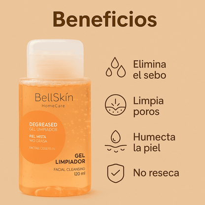 GEL LIMPIADOR DEGREASED Para piel mixta o grasa